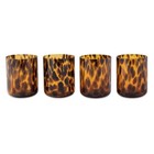 4 Pack Tortoise Black Drinking Glass Set Durable Elegant Drinkware Home Bar New