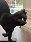 Vintage Cast Iron Black Cat Doorstop Halloween Folk Art 12  High  Near Pristine