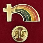 Christian Cross   Rainbow Vintage Soft Enamel Lapel Pin