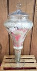 Vintage Xl Footed Mercury Glass Antiqued French Apothecary Jar Urn W lid 16  
