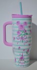 Disney Parks Mickey Mouse Pink Bows And Roses Tumbler Mug Cup New