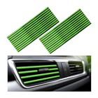 20 Pcs Car Air Conditioner Decoration Strip  Flexible Air Vent Shiny Green