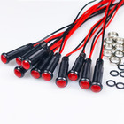 10pcs Led Plastic Indicator Pilot Light Ac dc 12-24v Mounting Hole