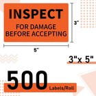 L Liked 500 Inspect For Damage Labels 3 x5  Shipping 3  X 5   Orange