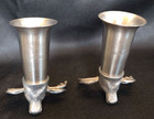 Jagermeister Deer Stag Shot Glass Jigger Elk Buck Reindeer Head Set Of 2