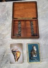 Vintage Chesapeake   Ohio Railway   Seashell Bridge Playing Cards   Leather Case