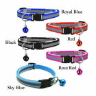  Adjustable Reflective Nylon Cat Collar Bell For Kitten Small Dog Puppy Pet 