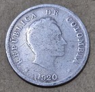 Colombia          Ten  10  Centavos Coin 1920  silver    900   2 5 G 