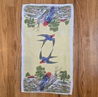 Vtg Parisian Prints Linen Tea Towel Barn Swallows Birds Kitchen Dish Cloth 