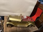 Vintage Rolls Royce Musical Liquor Decanter   4 Shot Glass Set Gold Works Japan
