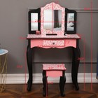 Fch Mirror Arc Feet Children Dresser Vanities Makeup Table Red Leopard Print Us