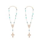 Car Rosary For Rearview Mirror Evil Eye Beads Cross Hanging Decoration