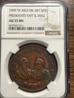 1909 Tx-mexico Hk-387 So Called Dollar Sc 1 Presidents Taft   Diaz Ngc Au 55 Bn