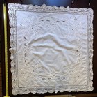 Vintage Lace Edged Tablecloths - Lot Of 4  Linen   Cotton  Crochet  Drawnwork