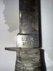 United States Navy Mark 1 Wwii Original Fixed Blade Fighting Knife W  Scabbard j