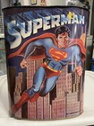 Superman Trash Can Dc Comics - 1978 Cheinco Metal Waste Can - Great Graphics 