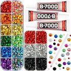 7500pcs Rainbow Colored Rhinestones With B7000 Glue For Crafts Clothing Fabric 