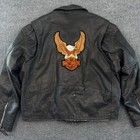 Hot Leathers Leather Motorcycle Jacket Mens 50 Harley Davidson Patch Biker