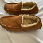 Ugg Men s Chestnut Suede Shearling-lined Slip-on Moccasins Sz 9 Men   s