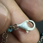 925 Sterling Silver Blue Turquoise Oval Bezel Pendant Cable Chain Lobster