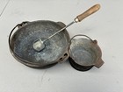 2 Cast Iron Smelting Pots   Ladle   2  Ingot Molds-reloading    Read Description