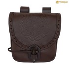 Medieval Leather Belt Bag Viking Embossed Waist Pouch Sca Renaissance Accessory