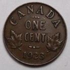 Canada 1923 Small Cent  Nice Grade  Key Date Kgv  c285 