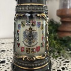 German Deutschland Beer Stein Pewter Lid 7 1 4  State Crests Eagle Zoeller Born