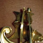 Signed Gold Tone Sailboat Ship Brooch Pin  Asymmetrical Metal  Spim Marked