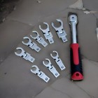 9pcs Flare Nut Flexible Open End Offset Box Wrench Metric Set Brake Line Wrenche