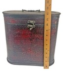 Faux Crocodile Storage Case Burgundy Decorative Box Chest Office Shelf D  cor