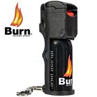 Burn Pepper Spray Self Defense 1 2oz Flip Top Security Keychain Black