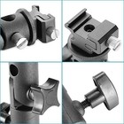 Metal Flash Bracket Light Stand Hot Shoe Mount Umbrella Holder Swivel Hole V9f9