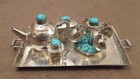 Navajo Sterling Silver Miniature Tea Set With Tray