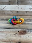 Sassy Rings Ball Rattle Baby Teether Stripes Motor Skills Development Infant Toy