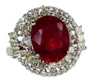 14k Gold 9 88 Ct Oval Ruby   Diamond Ring
