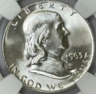 1963 D Franklin Silver Half Dollar 50c Ngc Ms64 Original Bag Fragment