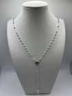 Cross Crucifix 925 Sterling Silver Pendant   Catholic Rosary Necklace