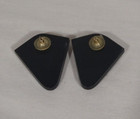 Vintage 80   s Agate Raised Stone Black Geometric Tribal Stud Earrings Unique