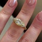 14k Yellow Gold Plated 1 00ctw Marquise Cut Real Moissanite Women s Wedding Ring