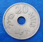 Israel Palestine British Mandate 20 Mils 1934 Xf Coin - Key Date  125 000 Only 