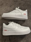 Nike Air Force 1 Low Supreme White Sneakers Size 10
