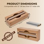 2in1 Bamboo Foil Dispenser With Cutter Built-in Plastic Slicer Foil Organizer 