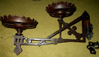 Ant  Victorian 1800 s Cast Iron Double Wall Mount Oil Lamp Holder W wall Mount