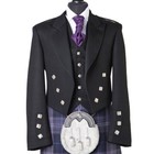 9 Pcs Scottish Outfit Prince Charlie Kilt Jacket Traditional 8 Yard Men Kilt Set