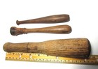 3 Antique Primitive Solid Wood Pestles