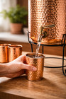 Hammered Copper Water Dispenser Set With Bottle   6 Glasses   Ayurvedic Set