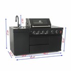 72000 Btu 4-burner Propane Gas Outdoor Kitchen Grill Stainless Steel Bbq Station