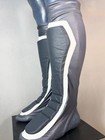 Professional Wrestling Kick Pads Real Leather Grey And White