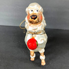 Vintage Hand Blown Glass Haughty French Poodle Dog Christmas Ornament 5 In